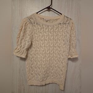 Skies Are Blue Ivory Knit Sweater Top size women's M